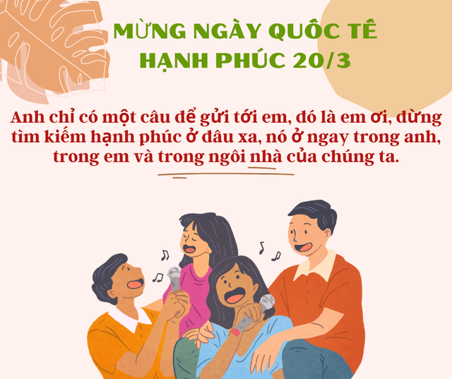 Những lời chúc ngày Quốc tế Hạnh phúc 20/3 hay và ý nghĩa nhất 2025- Ảnh 3.