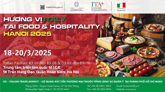 Khám phá hương vị Italy đặc sắc tại Triển lãm Food & Hospitality Hanoi 2025- Ảnh 1.