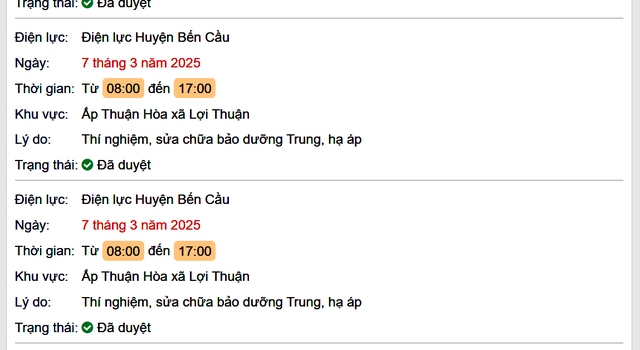 Lịch cúp điện hôm nay Thứ 6 ngày 7/3/2025 tại Tây Ninh- Ảnh 2. Lịch cúp điện hôm nay Thứ 6 ngày 7/3/2025 tại Tây Ninh- Ảnh 2.