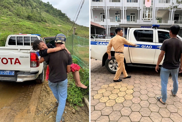 Cảnh sát giao thông nhanh chóng giúp sản phụ vùng cao 'mẹ tròn con vuông' - Ảnh 1. Cảnh sát giao thông nhanh chóng giúp sản phụ vùng cao 'mẹ tròn con vuông' - Ảnh 1.