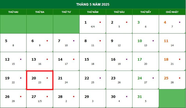 Lịch âm 20/5 - Âm lịch hôm nay 20/5 - Lịch vạn niên ngày 20/5/2025- Ảnh 1. Lịch âm 20/5 - Âm lịch hôm nay 20/5 - Lịch vạn niên ngày 20/5/2025- Ảnh 1.