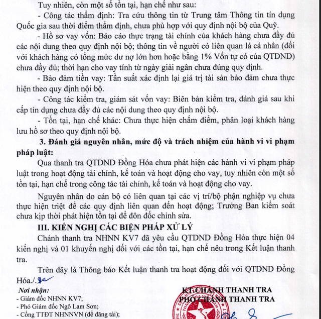 Loạt Quỹ tín dụng Nhân dân bị Thanh tra chỉ ra sai sót- Ảnh 2. Loạt Quỹ tín dụng Nhân dân bị Thanh tra chỉ ra sai sót- Ảnh 2.