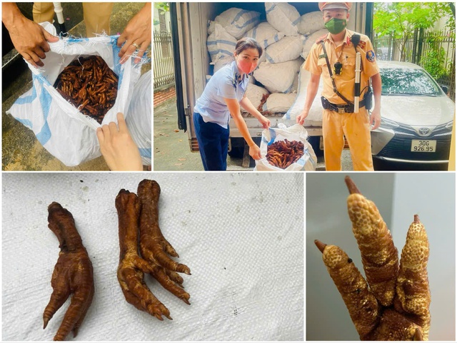 'Chặn đứng' 1,4 tấn chân gà bốc mùi đang trên đường về Hà Nội- Ảnh 2. 'Chặn đứng' 1,4 tấn chân gà bốc mùi đang trên đường về Hà Nội- Ảnh 2.