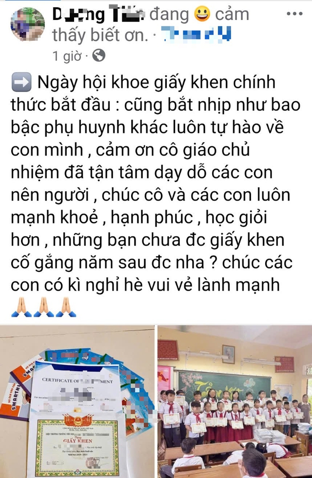 Khoe giấy khen, bảng điểm của con: Những rủi ro tiềm ẩn trên mạng xã hội- Ảnh 1.
