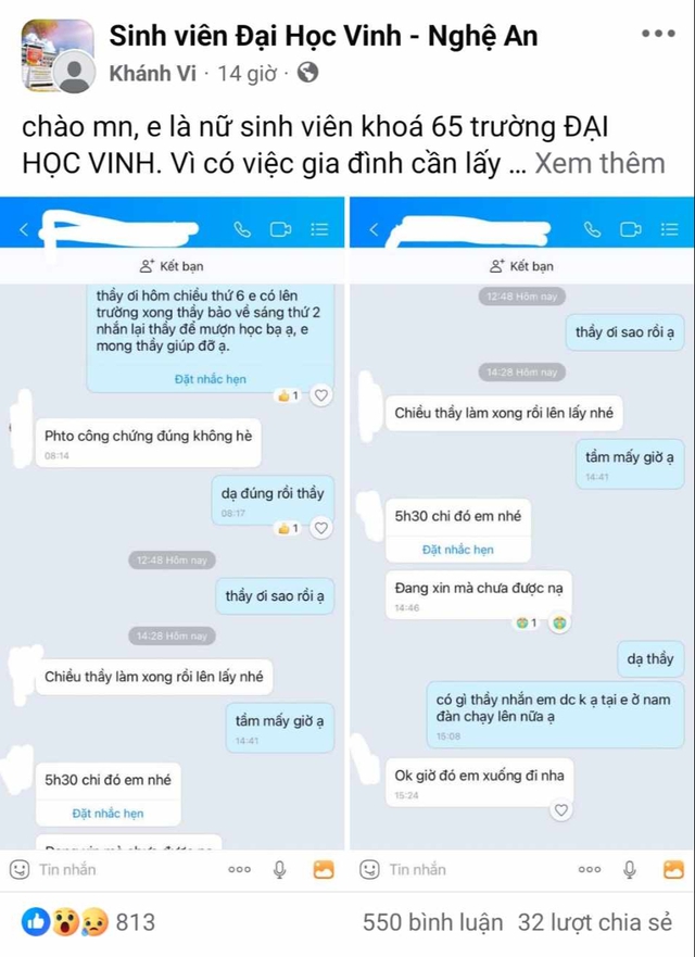 Xác minh thông tin nữ sinh tố cán bộ trường Đại học Vinh 'sàm sỡ'- Ảnh 1. Xác minh thông tin nữ sinh tố cán bộ trường Đại học Vinh 'sàm sỡ'- Ảnh 1.