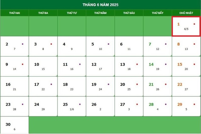 Lịch âm hôm nay 1/6 - Âm lịch ngày 1/6 - Lịch vạn niên ngày 1/6/2025- Ảnh 1. Lịch âm hôm nay 1/6 - Âm lịch ngày 1/6 - Lịch vạn niên ngày 1/6/2025- Ảnh 1.