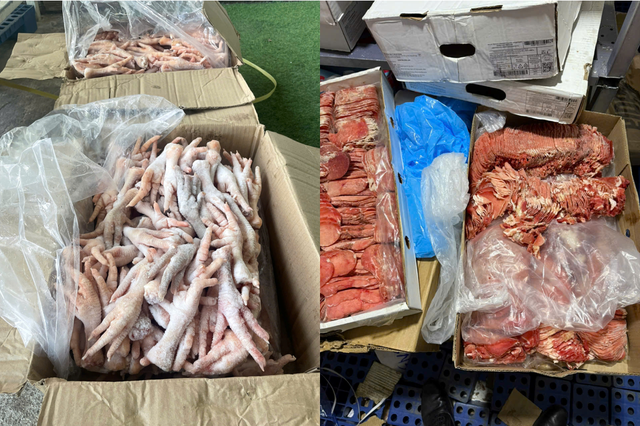 Tạm giữ gần 2,6 tấn chân gà, ốc nhồi thịt, vây cá hồi… không rõ nguồn gốc- Ảnh 1. Tạm giữ gần 2,6 tấn chân gà, ốc nhồi thịt, vây cá hồi… không rõ nguồn gốc- Ảnh 1.