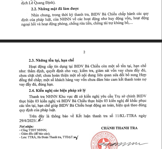 BIDV Bà Chiểu quyết định cho vay, kiểm tra, giám sát chưa đầy đủ, chưa chặt chẽ- Ảnh 2. BIDV Bà Chiểu quyết định cho vay, kiểm tra, giám sát chưa đầy đủ, chưa chặt chẽ- Ảnh 2.
