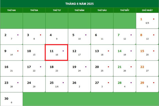 Lịch âm 11/6 - Âm lịch hôm nay 11/6 - Lịch vạn niên ngày 11/6/2025- Ảnh 1. Lịch âm 11/6 - Âm lịch hôm nay 11/6 - Lịch vạn niên ngày 11/6/2025- Ảnh 1.