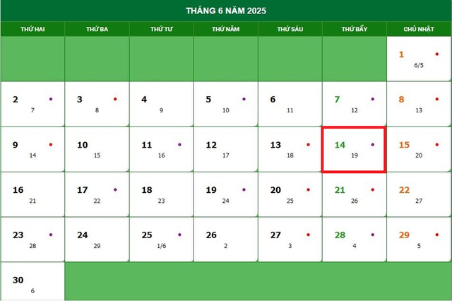 Lịch âm 14/6 - Âm lịch hôm nay 14/6 - Lịch vạn niên ngày 14/6/2025- Ảnh 1.