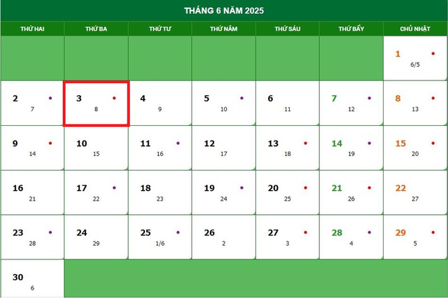 Lịch âm 3/6 - Âm lịch hôm nay 3/6 - Lịch vạn niên ngày 3/6/2025- Ảnh 1. Lịch âm 3/6 - Âm lịch hôm nay 3/6 - Lịch vạn niên ngày 3/6/2025- Ảnh 1.