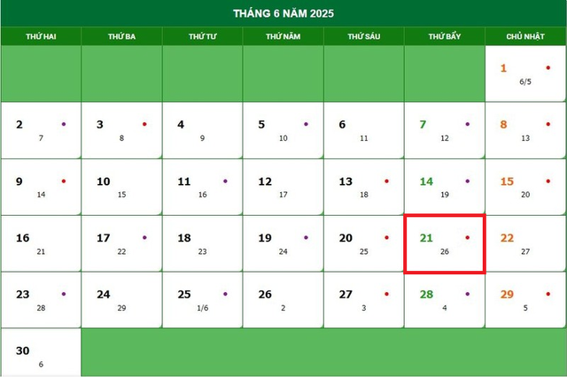 Lịch âm 21/6 - Âm lịch hôm nay 21/6 - Lịch vạn niên ngày 21/6/2025- Ảnh 1. Lịch âm 21/6 - Âm lịch hôm nay 21/6 - Lịch vạn niên ngày 21/6/2025- Ảnh 1.