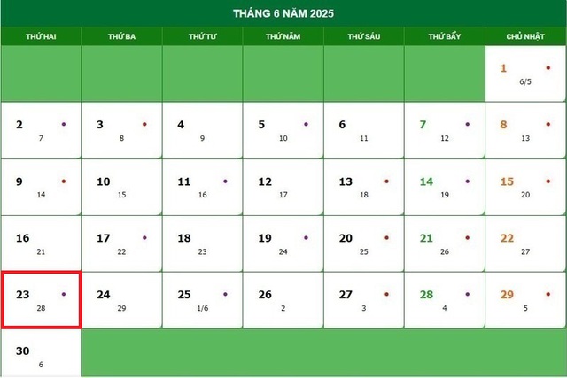 Lịch âm 23/6 - Âm lịch hôm nay 23/6 - Lịch vạn niên ngày 23/6/2025- Ảnh 1. Lịch âm 23/6 - Âm lịch hôm nay 23/6 - Lịch vạn niên ngày 23/6/2025- Ảnh 1.