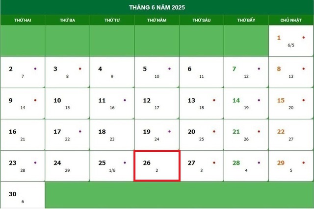 Lịch âm 26/6 - Âm lịch hôm nay 26/6 - Lịch vạn niên ngày 26/6/2025- Ảnh 1. Lịch âm 26/6 - Âm lịch hôm nay 26/6 - Lịch vạn niên ngày 26/6/2025- Ảnh 1.