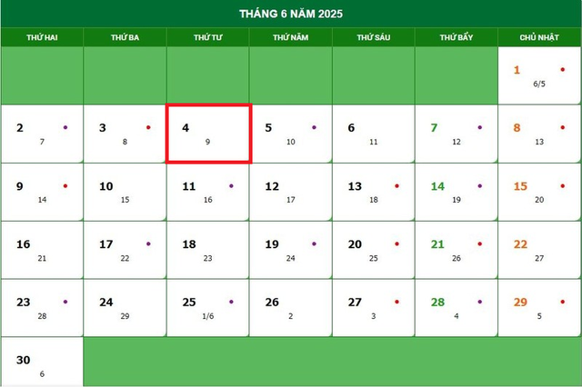 Lịch âm 4/6 - Âm lịch hôm nay 4/6 - Lịch vạn niên ngày 4/6/2025- Ảnh 1. Lịch âm 4/6 - Âm lịch hôm nay 4/6 - Lịch vạn niên ngày 4/6/2025- Ảnh 1.