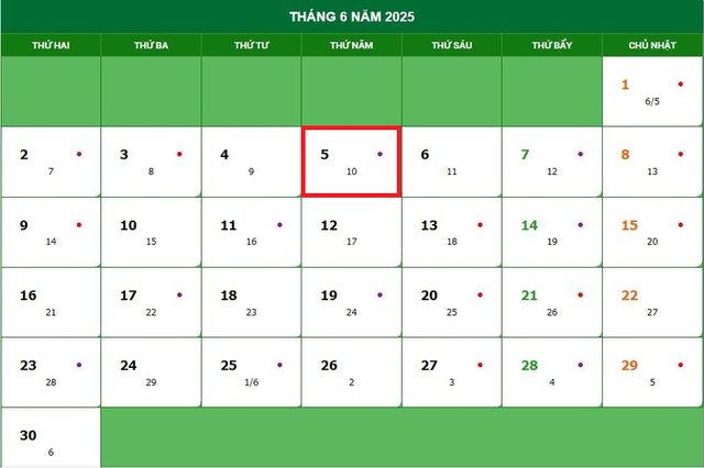 Lịch âm 5/6 - Âm lịch hôm nay 5/6 - Lịch vạn niên ngày 5/6/2025- Ảnh 1. Lịch âm 5/6 - Âm lịch hôm nay 5/6 - Lịch vạn niên ngày 5/6/2025- Ảnh 1.