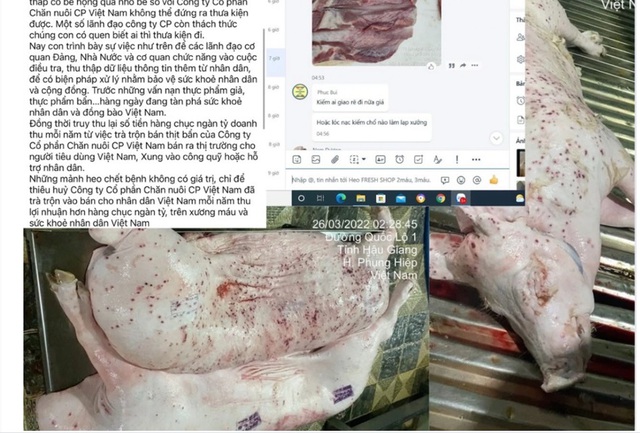 Đề nghị Bộ Công an vào cuộc vụ tố Công ty C.P. Việt Nam bán thịt lợn bệnh- Ảnh 2. Đề nghị Bộ Công an vào cuộc vụ tố Công ty C.P. Việt Nam bán thịt lợn bệnh- Ảnh 2.