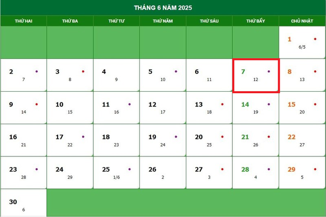 Lịch âm 7/6 - Âm lịch hôm nay 7/6 - Lịch vạn niên ngày 7/6/2025- Ảnh 1. Lịch âm 7/6 - Âm lịch hôm nay 7/6 - Lịch vạn niên ngày 7/6/2025- Ảnh 1.