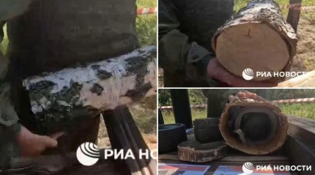 Lính Nga phát hiện mìn chống tăng Ukraine giấu trong... thân cây- Ảnh 1.