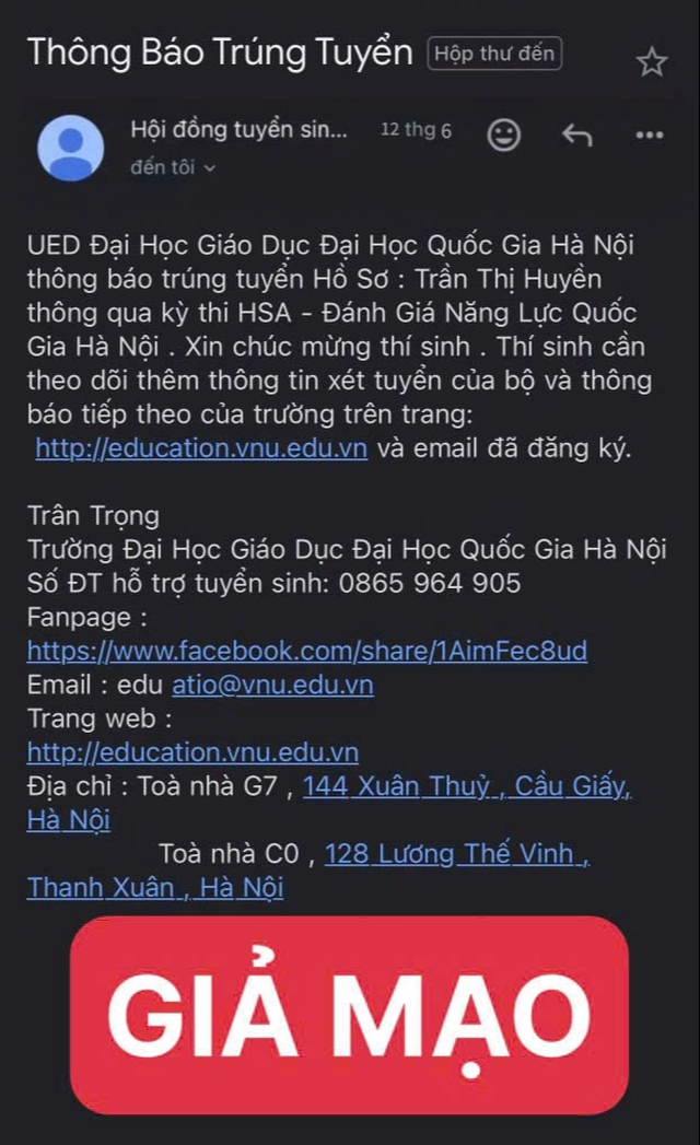 Các trường đại học 'vạch mặt' chiêu lừa đảo mùa tuyển sinh 2025- Ảnh 1. Các trường đại học 'vạch mặt' chiêu lừa đảo mùa tuyển sinh 2025- Ảnh 1.