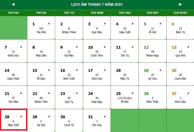 Lịch âm 28/7 - Âm lịch hôm nay 28/7 - Lịch vạn niên ngày 28/7/2025- Ảnh 1. Lịch âm 28/7 - Âm lịch hôm nay 28/7 - Lịch vạn niên ngày 28/7/2025- Ảnh 1.