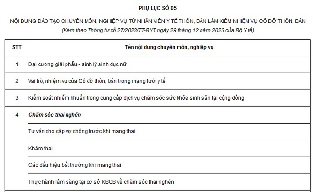 Nội dung đào tạo chuyên môn và nghiệp vụ của nhân viên y tế thôn bản kiêm cô đỡ thôn bản- Ảnh 2. Nội dung đào tạo chuyên môn và nghiệp vụ của nhân viên y tế thôn bản kiêm cô đỡ thôn bản- Ảnh 2.