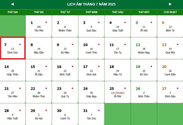 Lịch âm 7/7 - Âm lịch hôm nay 7/7 - Lịch vạn niên ngày 7/7/2025- Ảnh 1. Lịch âm 7/7 - Âm lịch hôm nay 7/7 - Lịch vạn niên ngày 7/7/2025- Ảnh 1.