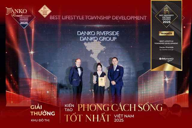 Danko Riverside chiến thắng tại Dot Property Vietnam Awards 2025 với hạng mục KĐT kiến tạo phong cách sống tốt nhất Việt Nam- Ảnh 1. Danko Riverside chiến thắng tại Dot Property Vietnam Awards 2025 với hạng mục KĐT kiến tạo phong cách sống tốt nhất Việt Nam- Ảnh 1.