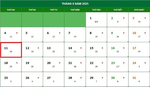 Lịch âm 11/8 - Âm lịch hôm nay 11/8 - Lịch vạn niên ngày 11/8/2025- Ảnh 1.