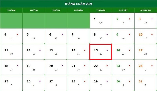 Lịch âm 15/8 - Âm lịch hôm nay 15/8 - Lịch vạn niên ngày 15/8/2025- Ảnh 1.