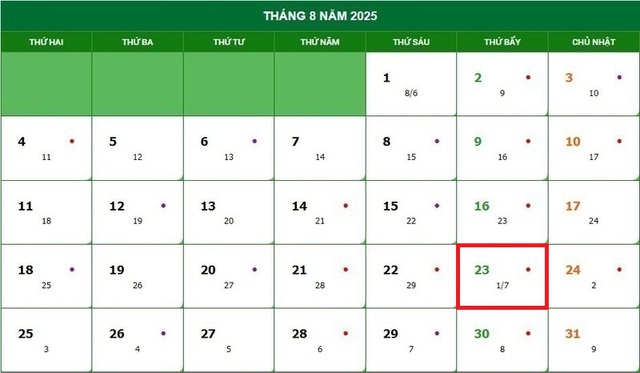 Lịch âm 23/8 - Âm lịch hôm nay 23/8 - Lịch vạn niên ngày 23/8/2025- Ảnh 1. Lịch âm 23/8 - Âm lịch hôm nay 23/8 - Lịch vạn niên ngày 23/8/2025- Ảnh 1.