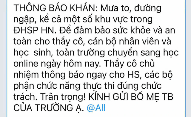 Hàng loạt trường học chuyển phương án dạy học vì hoàn lưu bão số 5- Ảnh 2.