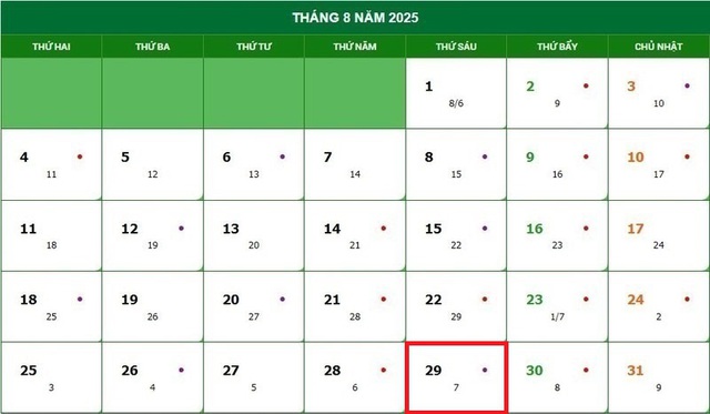 Lịch âm 29/8 - Âm lịch hôm nay 29/8 - Lịch vạn niên ngày 29/8/2025- Ảnh 1. Lịch âm 29/8 - Âm lịch hôm nay 29/8 - Lịch vạn niên ngày 29/8/2025- Ảnh 1.