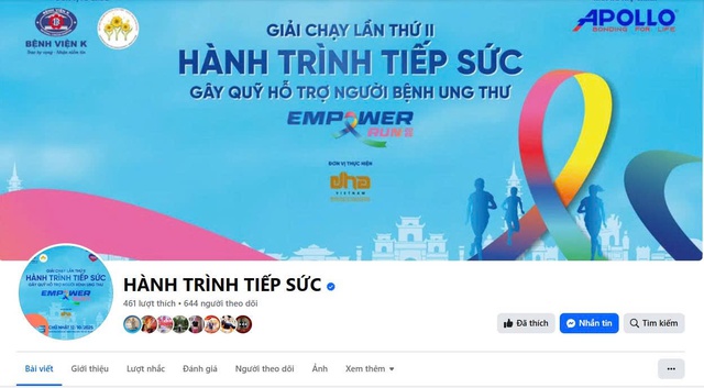 Giả mạo fanpage giải chạy ‘Hành trình Tiếp sức' hỗ trợ bệnh nhân ung thư- Ảnh 3. Giả mạo fanpage giải chạy ‘Hành trình Tiếp sức' hỗ trợ bệnh nhân ung thư- Ảnh 3.