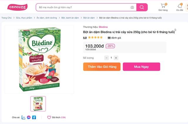 Sản phẩm Blédina gây ung thư có bán tại Con Cưng, Shopee, Lazada- Ảnh 1.