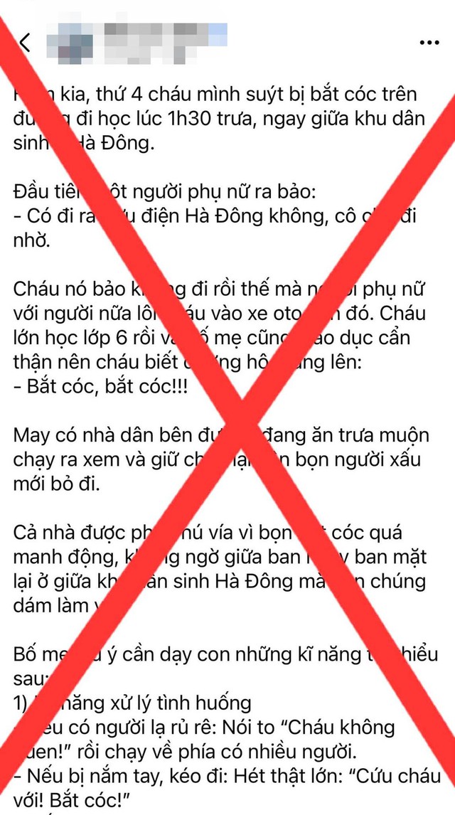Thực hư thông tin học sinh THCS ở Hà Đông suýt bị bắt cóc - Ảnh 1.