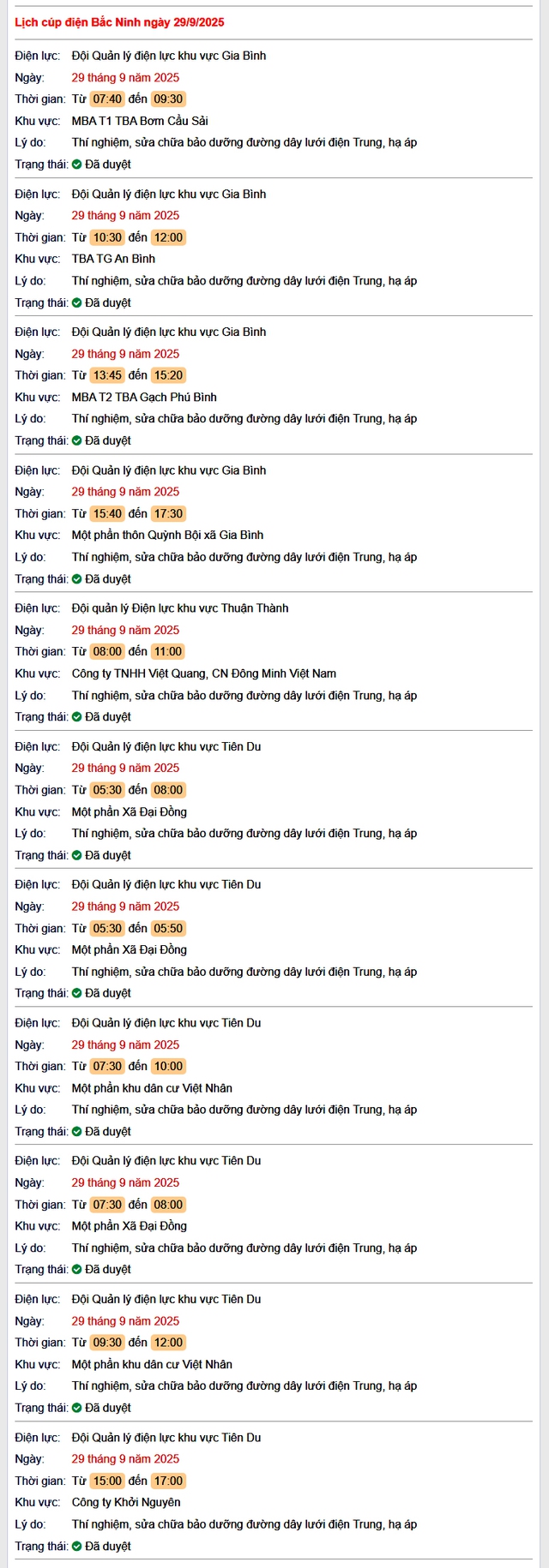 Tra cứu lịch cúp điện hôm nay Thứ 2 ngày 29/9/2025 tại Bắc Ninh- Ảnh 1.