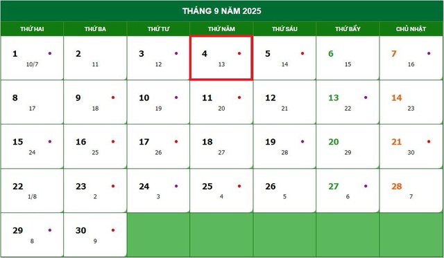 Lịch âm 4/9 - Âm lịch hôm nay 4/9 - Lịch vạn niên ngày 4/9/2025- Ảnh 1. Lịch âm 4/9 - Âm lịch hôm nay 4/9 - Lịch vạn niên ngày 4/9/2025- Ảnh 1.