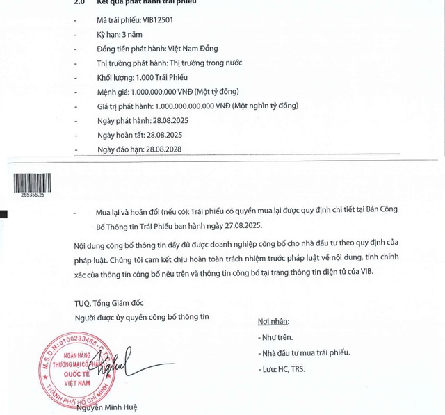 VIB vừa phát hành 1.000 tỷ đồng trái phiếu- Ảnh 2. VIB vừa phát hành 1.000 tỷ đồng trái phiếu- Ảnh 2.