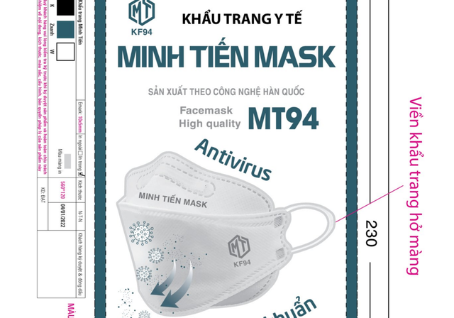 Khẩu trang y tế Minh Tiến Mask hậu kiểm không đạt- Ảnh 1.