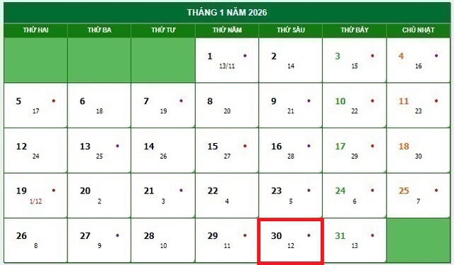 Lịch âm 30/1 - Âm lịch hôm nay 30/1 - Lịch vạn niên ngày 30/1/2026- Ảnh 1.