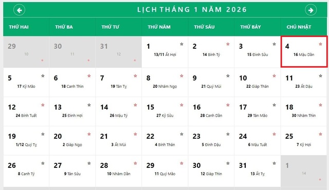 Lịch âm 4/1 - Âm lịch hôm nay 4/1 - Lịch vạn niên ngày 4/1/2026- Ảnh 1.