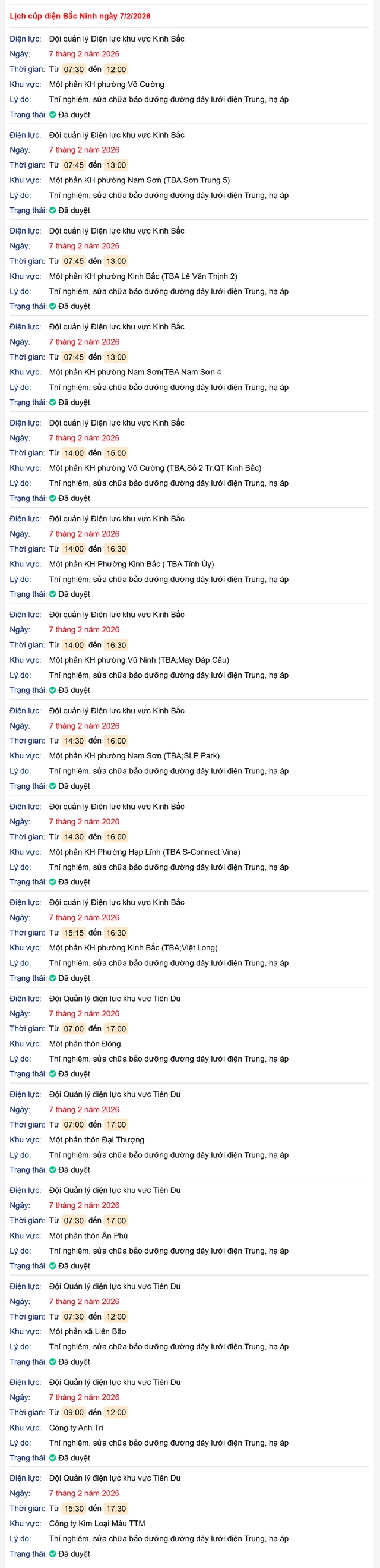 Tra cứu lịch cúp điện Cần Thơ hôm nay Thứ 7 ngày 7/2/2026- Ảnh 1.