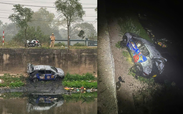 Ô tô lao xuống sông Nhuệ lúc gần 2h sáng, tài xế may mắn thoát nạn- Ảnh 2. Ô tô lao xuống sông Nhuệ lúc gần 2h sáng, tài xế may mắn thoát nạn- Ảnh 2.