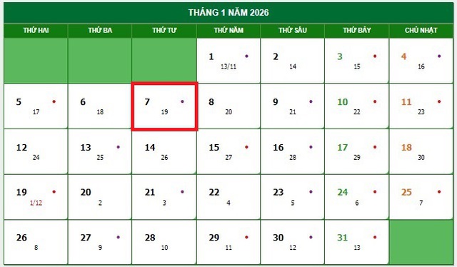 Lịch âm 7/1 - Âm lịch hôm nay 7/1 - Lịch vạn niên ngày 7/1/2026- Ảnh 1.
