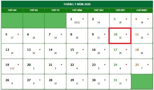Lịch âm 10/1 - Âm lịch hôm nay 10/1 - Lịch vạn niên ngày 10/1/2026- Ảnh 1.