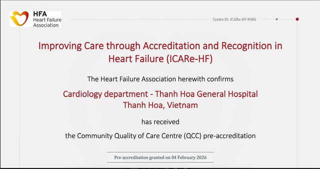 Bệnh viện Đa khoa tỉnh Thanh Hóa đạt chứng nhận tiêu chuẩn điều trị suy tim của Hội Tim mạch Châu Âu- Ảnh 1.