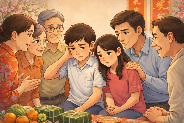 Những câu hỏi ngày Tết khiến trẻ áp lực và cách cha mẹ nên ứng xử- Ảnh 1.