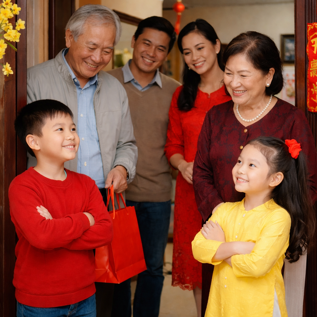 Dạy con phép lịch sự ngày Tết: Chuyện chào hỏi không thể xem nhẹ- Ảnh 1. Dạy con phép lịch sự ngày Tết: Chuyện chào hỏi không thể xem nhẹ- Ảnh 1.