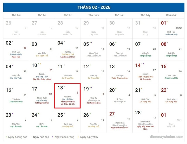 Lịch âm 18/2 - Âm lịch hôm nay 18/2 - Lịch vạn niên ngày 18/2/2026- Ảnh 1. Lịch âm 18/2 - Âm lịch hôm nay 18/2 - Lịch vạn niên ngày 18/2/2026- Ảnh 1.